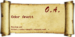 Odor Anett névjegykártya